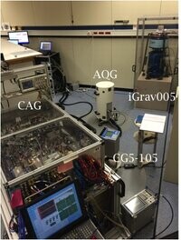 Sensor testing facility equiped with different gravimeters