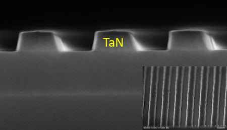 TaN line cross section view